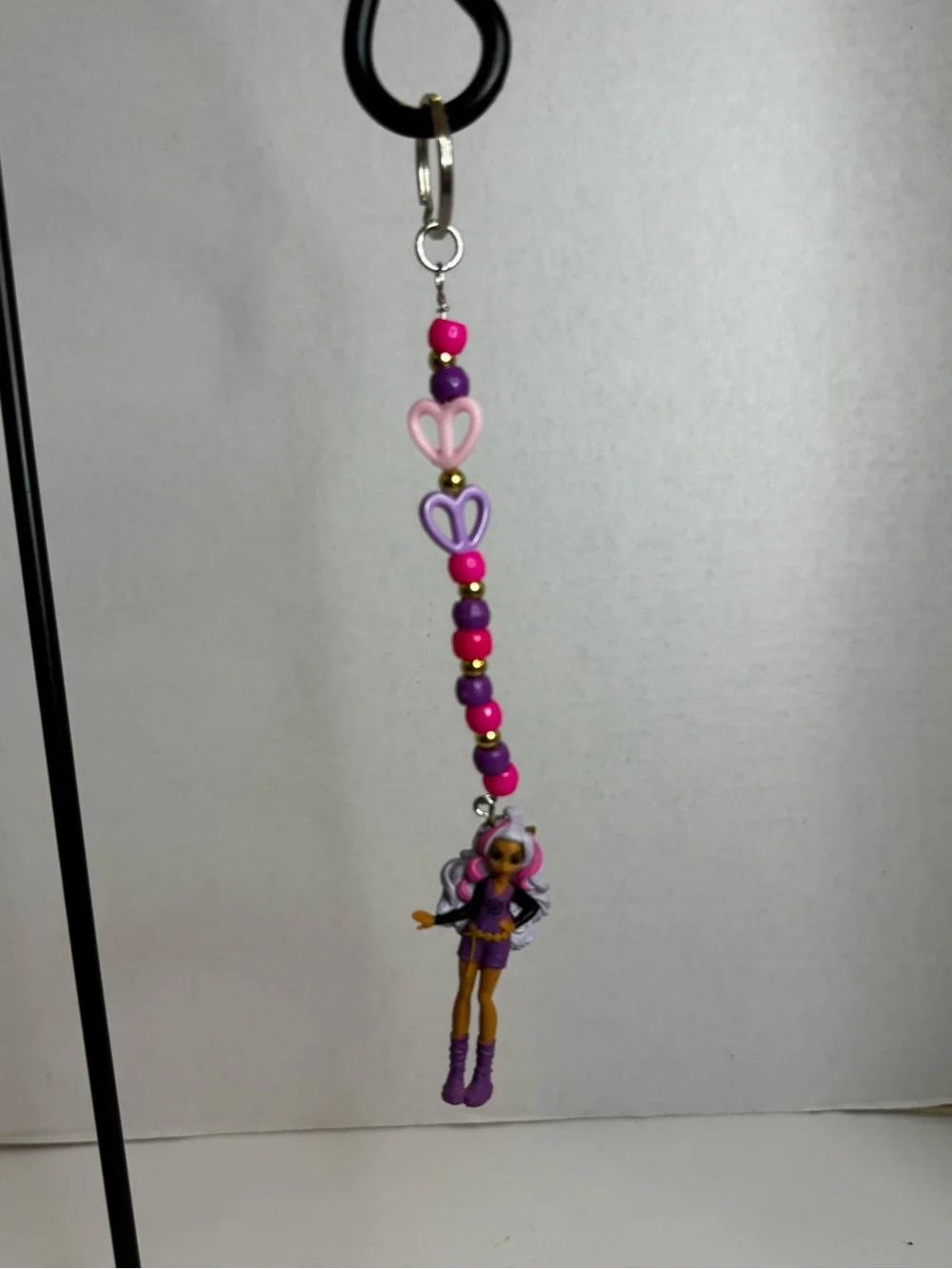 Kids Pink & Purple Doll Bead Keychain - Brand:
